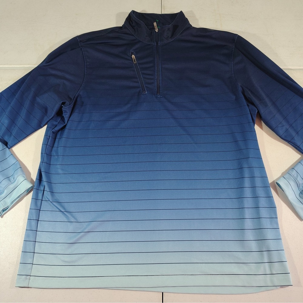 Pebble Beach Performance Dry-luxe 1/4 Zip Golf Pullover Men XL Blue Fade Comfort